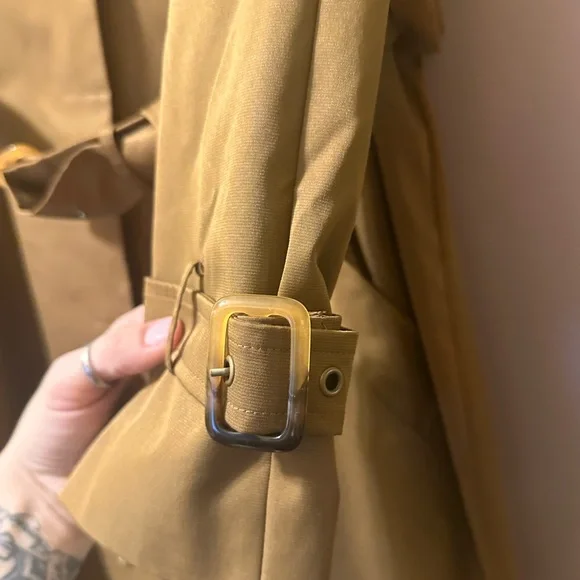 Bernardo Olive Brown Trench Coat with Belt - Picture 4 of 8